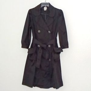 FOREVER 21 | Retro Black Trench Coat Dress L